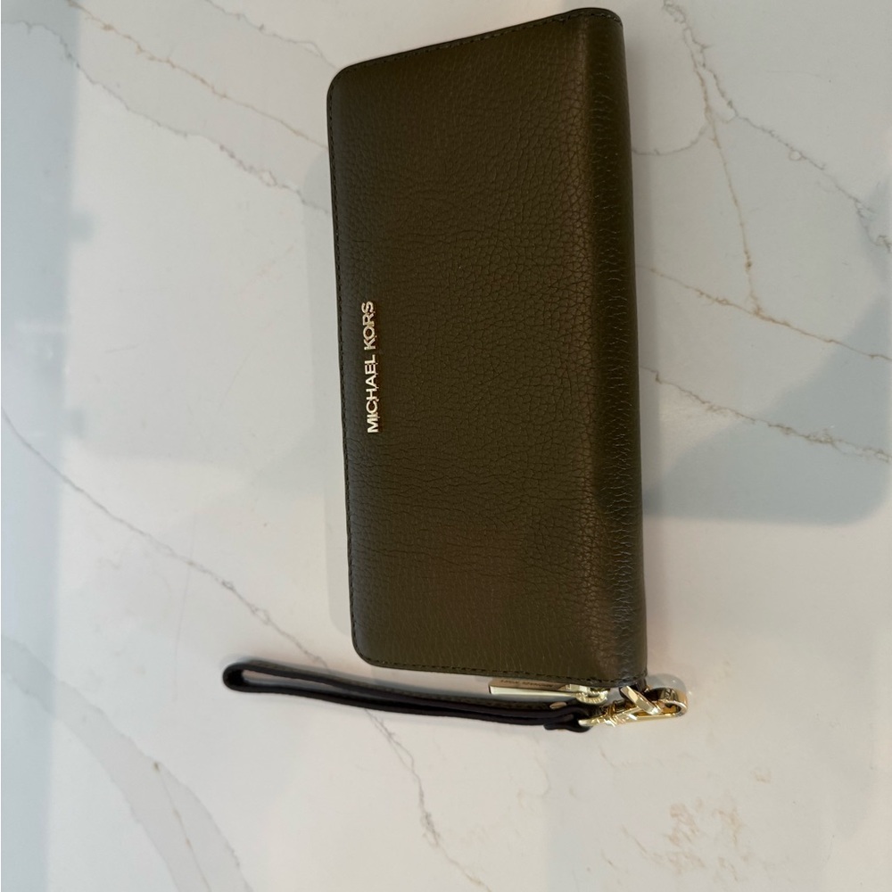 Michael Kors Dark Green Wristlet Wallet